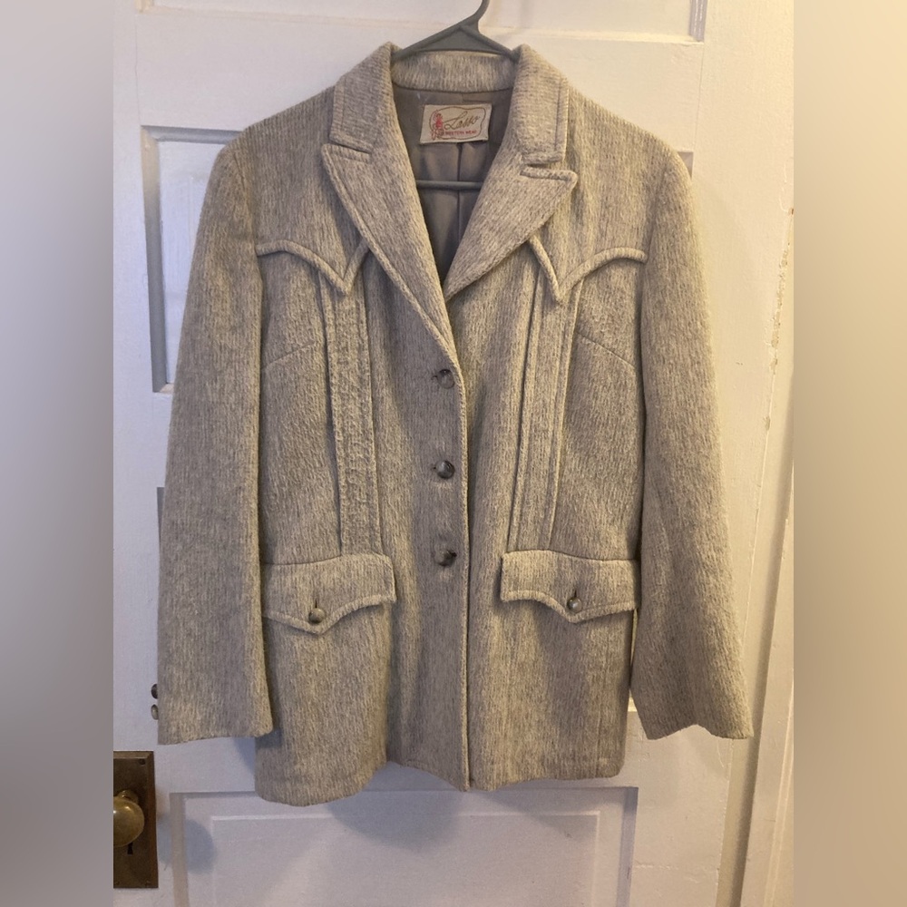 Vintage Lasso Brand Western Style Women's Coat Jacket - Light Gray